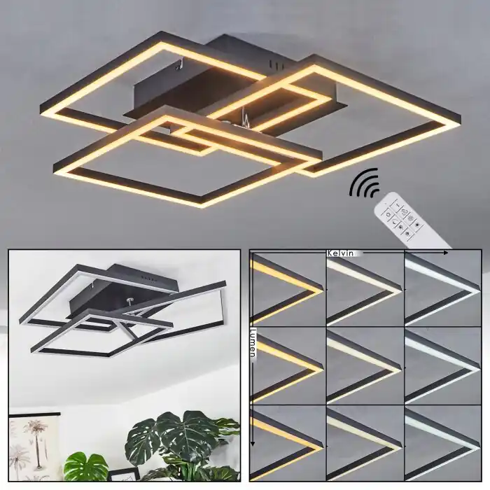 Precio Bajo Oberegg Lámpara de Techo LED Blanca, 1 luz, Mando a distancia