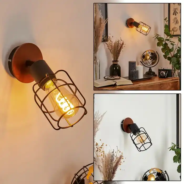 Promoción Exclusiva Loedingen Aplique Crudo, Negro, 1 luz