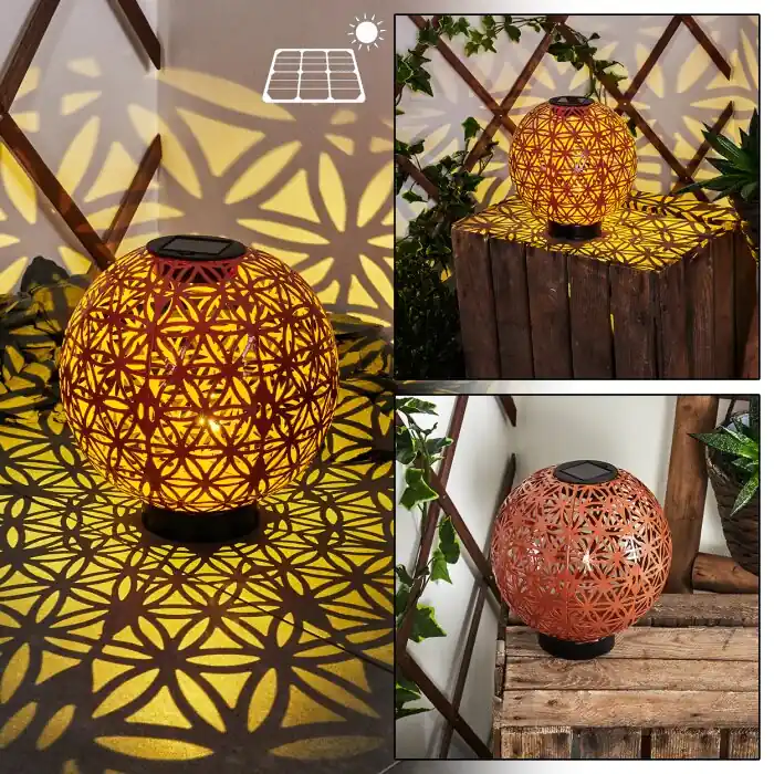 Leonard Lámpara solar LED Rojo, Negro, 1 luz Descuento