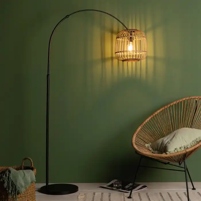 Brilliant Nikka Lámpara de arco Negro, 1 luz Garantía De Devolución De Dinero