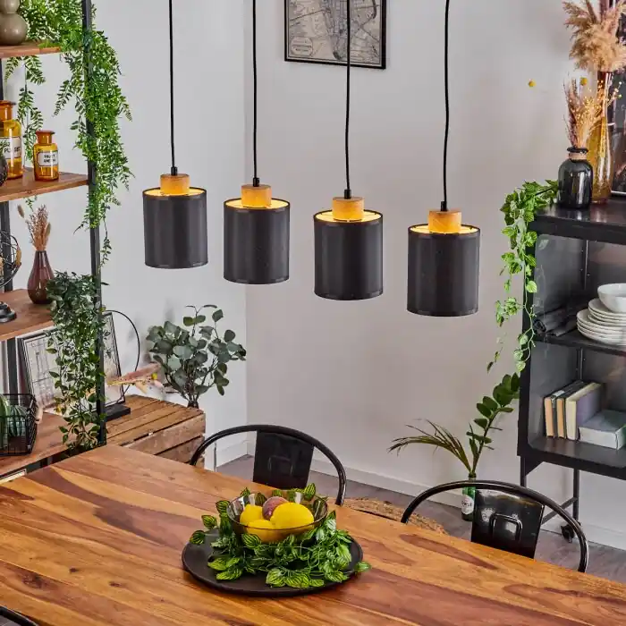 Chiuvi Lámpara Colgante Crudo, Negro, 4 luces Compra Ahora