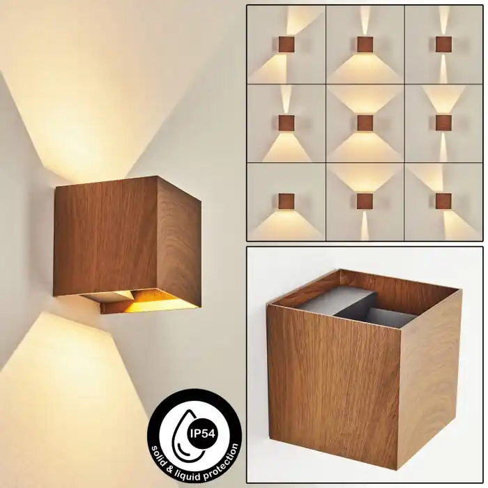 Venta Final Tamarin Aplique para exterior LED Antracita, Marrón, Color madera, 1 luz