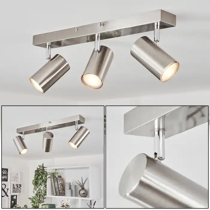 Javel Lámpara de Techo Cromo, Níquel-mate, 3 luces Disponible Ahora