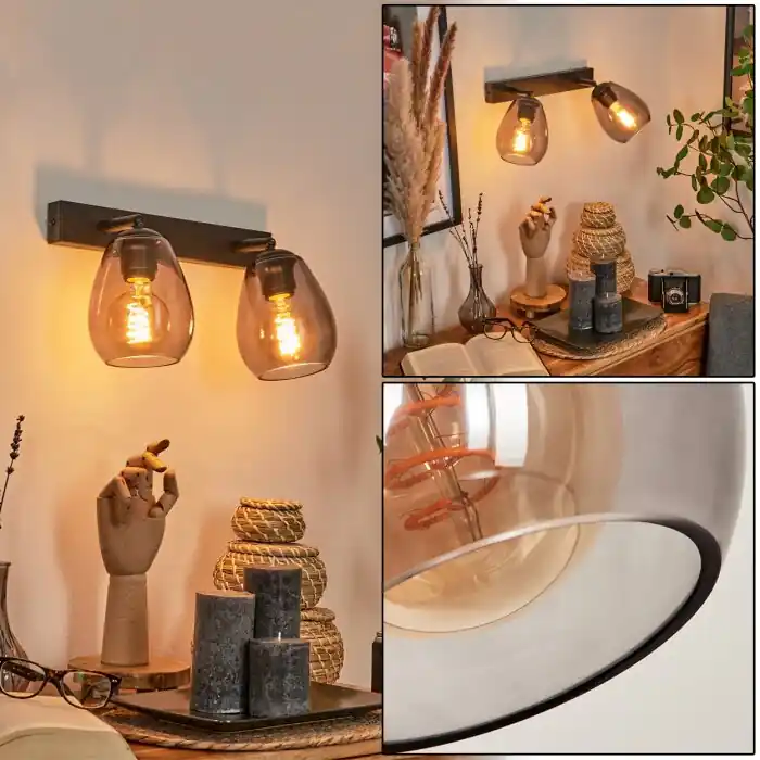 Novedad Chaiguao Aplique Negro, 2 luces