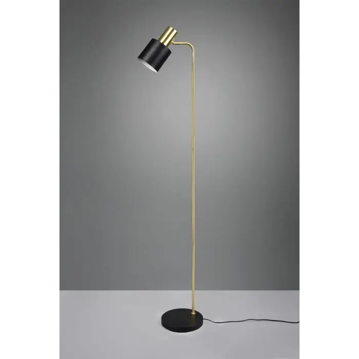 Directo De Fábrica Reality Adam Lámpara de Pie dorado, Negro, 1 luz