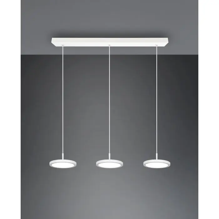 Alta Calidad Trio Tray Lámpara Colgante LED Blanca, 3 luces