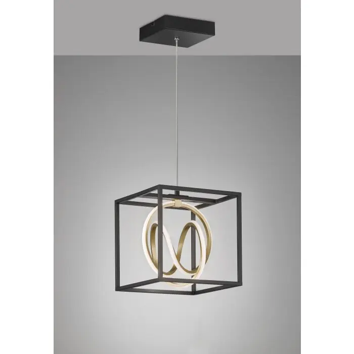 Fischer & Honsel Gisi Lámpara Colgante LED Negro, 1 luz, Mando a distancia Gran Oferta