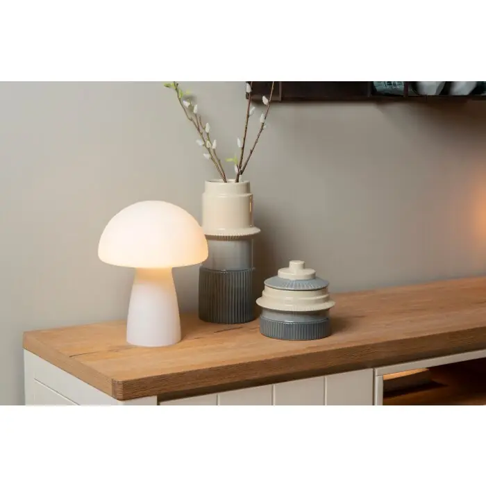 Lucide FUNGO Lámpara de mesa Blanca, 1 luz Novedad