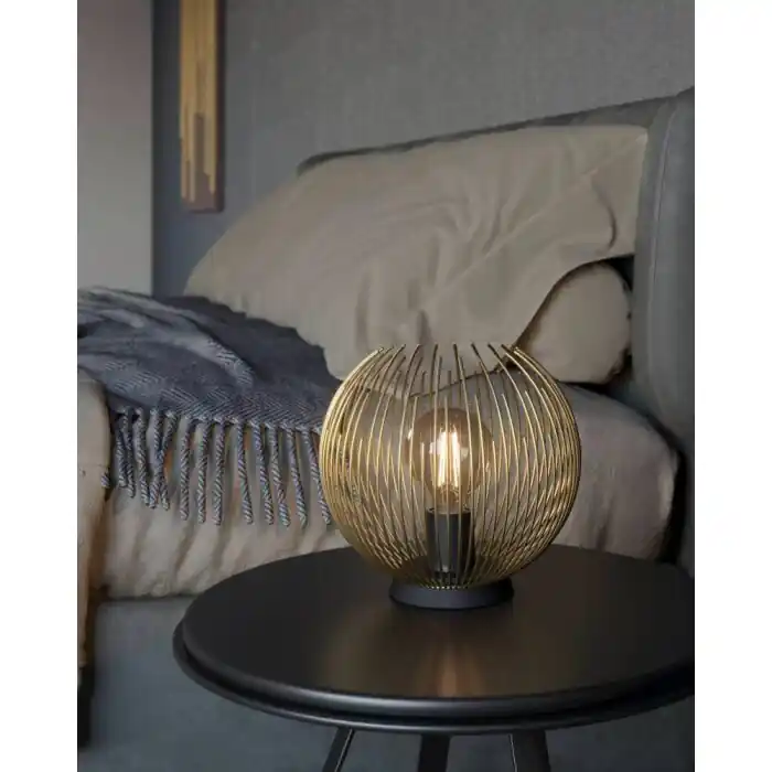 Precio De Oferta Eglo VENEZUELA Lámpara de mesa dorado, Negro, 1 luz
