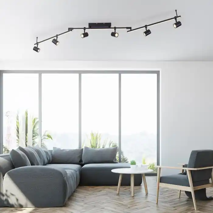 Envío Exprés Paul Neuhaus BARIK Lámpara de Techo LED Negro, 6 luces