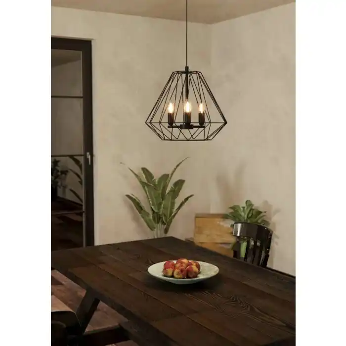 Eglo TARLE Lámpara Colgante Negro, 3 luces No Te Lo Pierdas