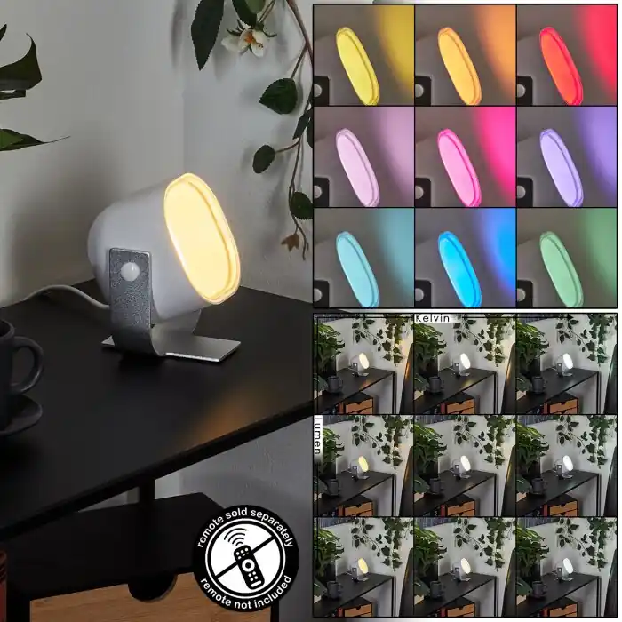 No Te Lo Pierdas Ledo Lámpara de mesa Plata, 1 luz, Cambia de color