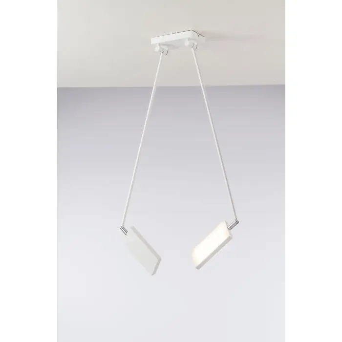 Popular Luce Design Book Lámpara de Techo LED Blanca, 2 luces
