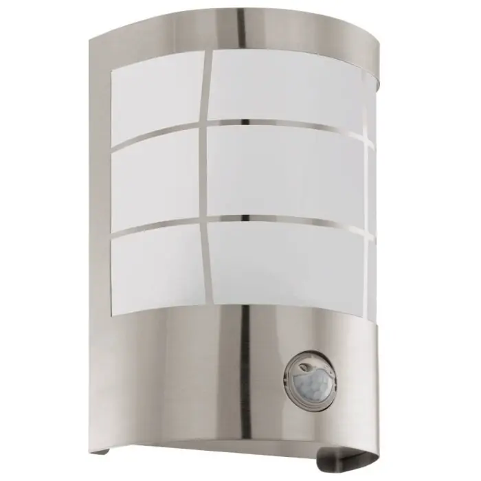 Venta Final Eglo CERNO Aplique para exterior LED Color acero inoxidable, 1 luz, Sensor de movimiento