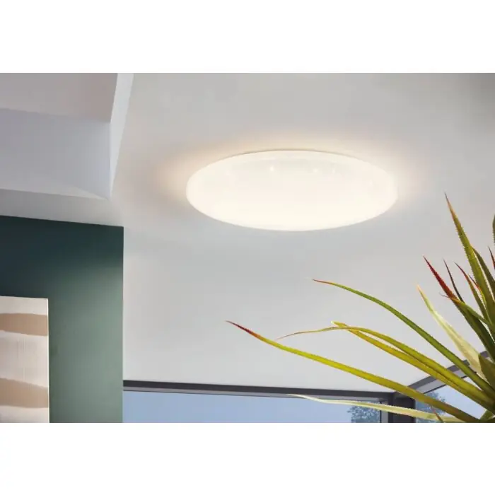 Marca Reconocida Eglo POGLIOLA-S Lámpara de Techo LED Blanca, 1 luz