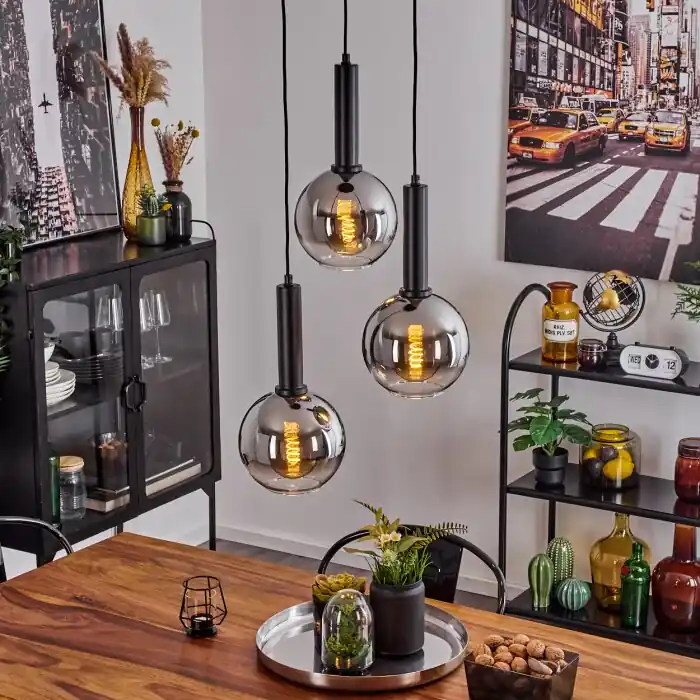 Envío Exprés Pascal Lámpara Colgante Negro, 3 luces