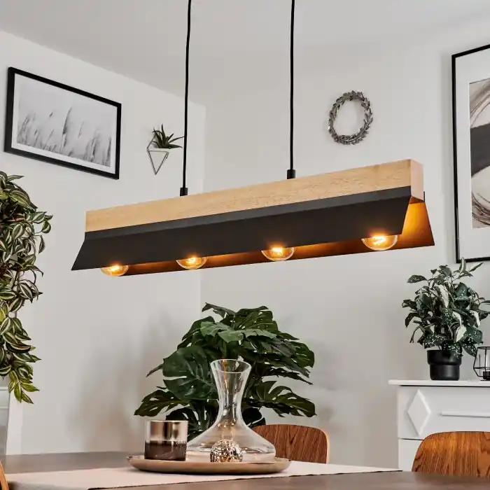 Barato Sangkor Lámpara Colgante Negro, 4 luces