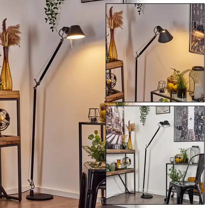A Buen Precio Artemide TOLOMEO Lámpara de Pie Cromo, Negro, 1 luz