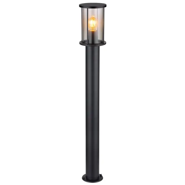 Última Versión Globo GRACEY Poste de Jardín Negro, 1 luz