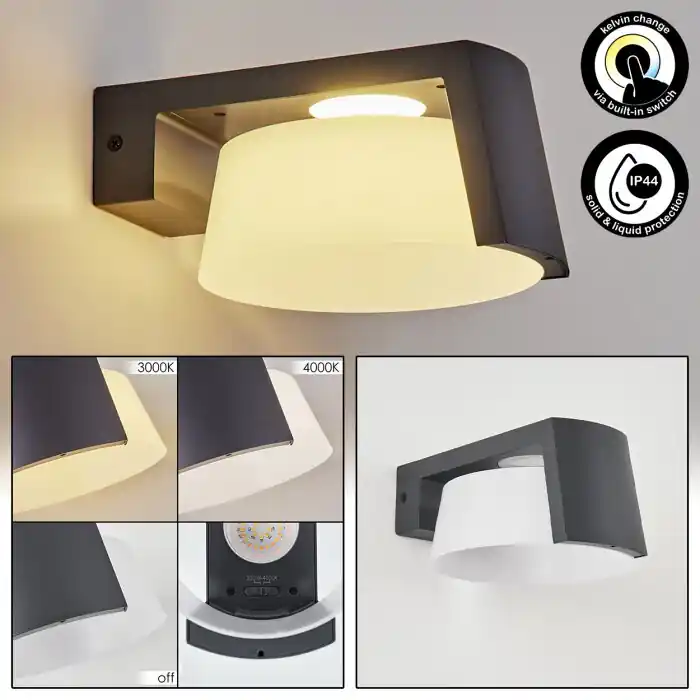Rebajas Lafite Aplique para exterior Antracita, 1 luz