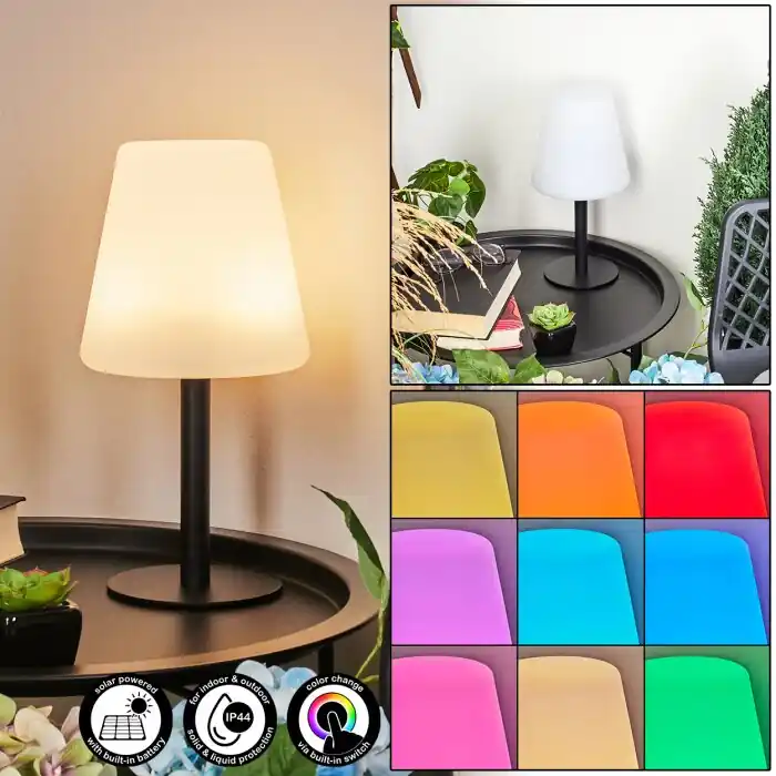 Zoume Solar Lámpara de mesa LED Negro, 8 luces, Cambia de color Comprar En Línea