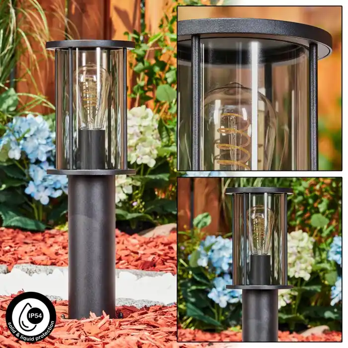 Alta Calidad Sumalao Poste de Jardín Negro, 1 luz