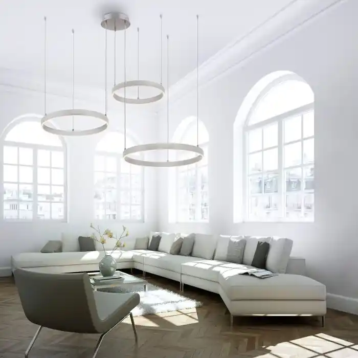 A Buen Precio Leuchten-Direkt LILLUTI Lámpara Colgante LED Plata, 2 luces, Mando a distancia