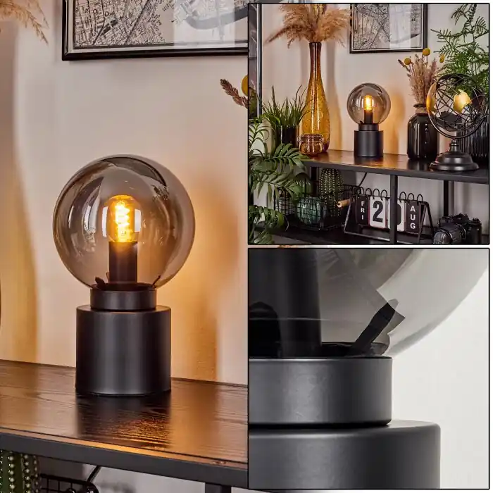 Flawil Lámpara de mesa Negro, 1 luz Novedad