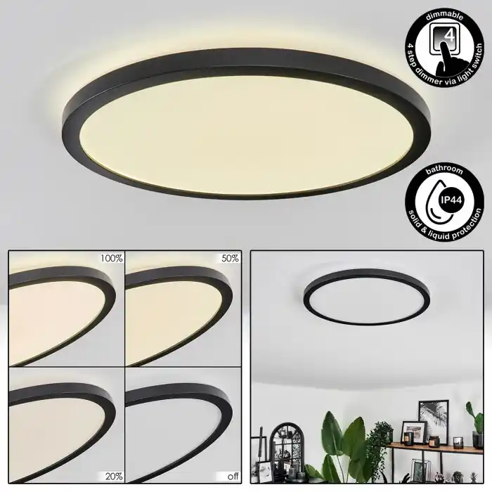 Hooper Lámpara de Techo LED Negro, 1 luz Barato