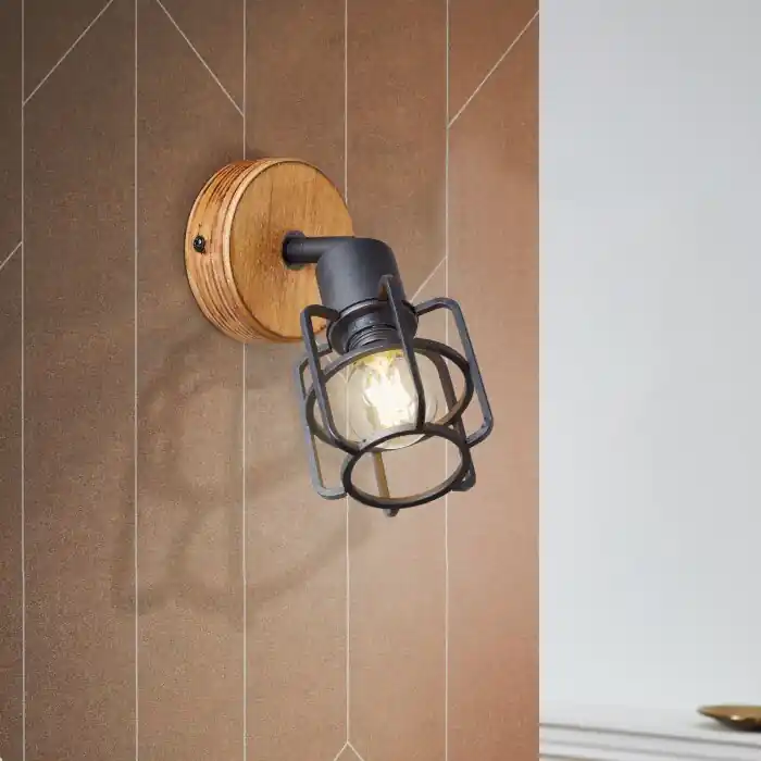 Alta Calidad Brilliant Gwen Aplique Madera oscura, 1 luz