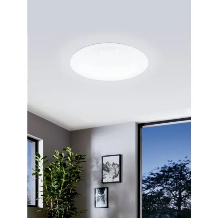 Directo De Fábrica Eglo FRANIACW Lámpara de Techo LED Blanca, 1 luz, Mando a distancia, Cambia de color