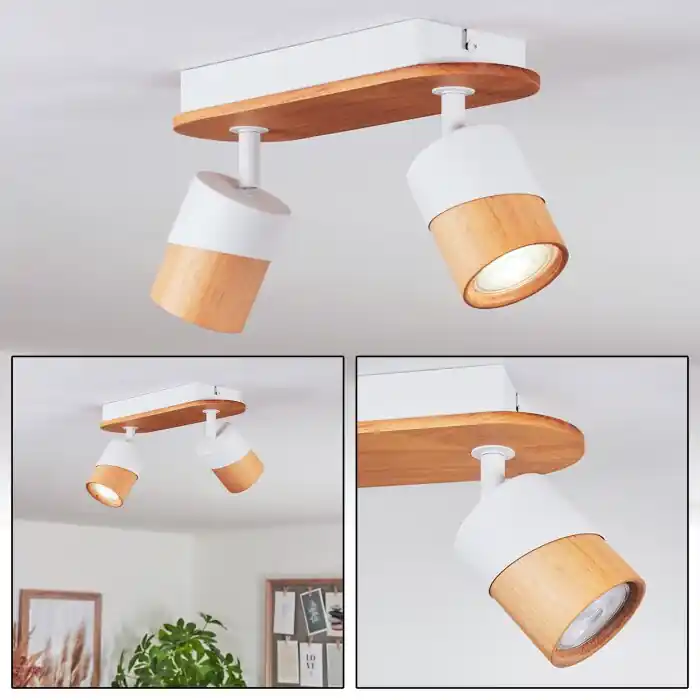 Blondo Lámpara de Techo Crudo, Blanca, 2 luces Económico