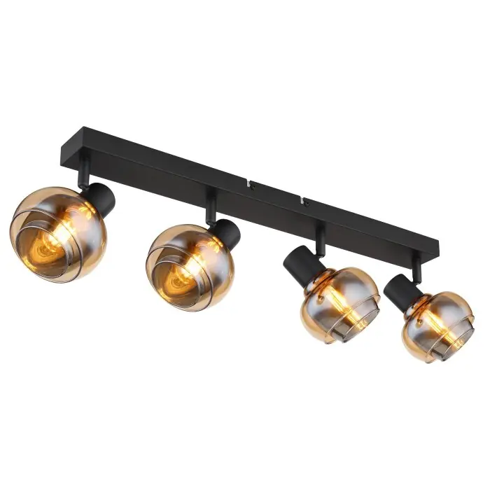 Venta Final Globo TOKKI Lámpara de Techo Negro, 4 luces