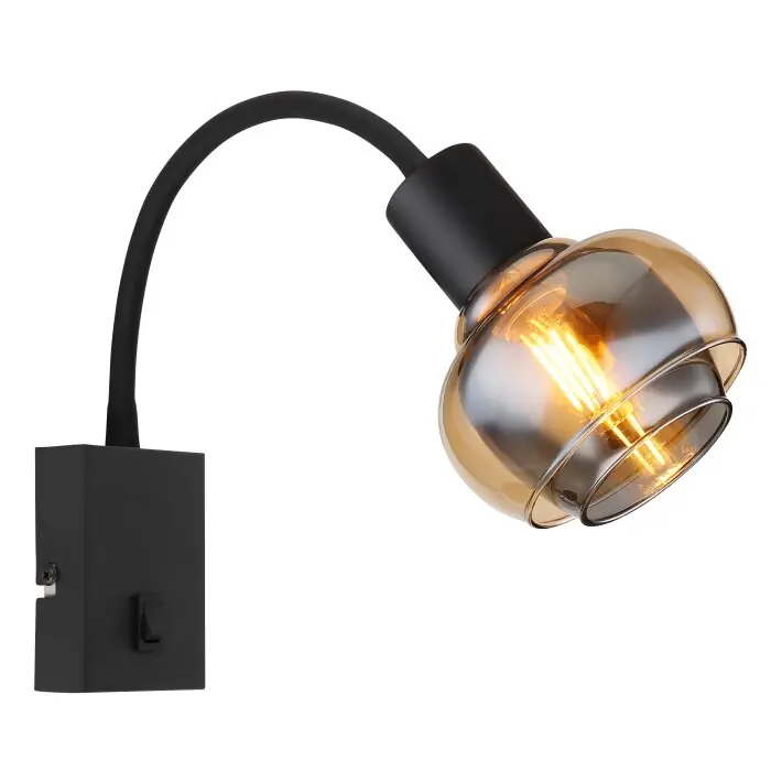 Globo TOKKI Aplique Negro, 1 luz Oferta Flash