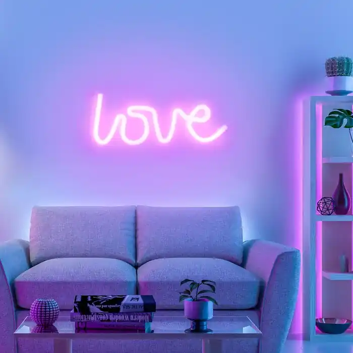 Bestseller Leuchten-Direkt NEON-LOVE Lámpara de decoración LED Rosa, 1 luz
