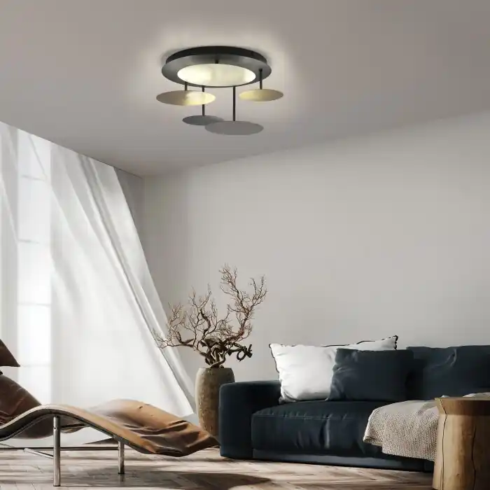 Certificado Paul Neuhaus Q-PIATO Lámpara de Techo LED Blanca, 1 luz, Mando a distancia