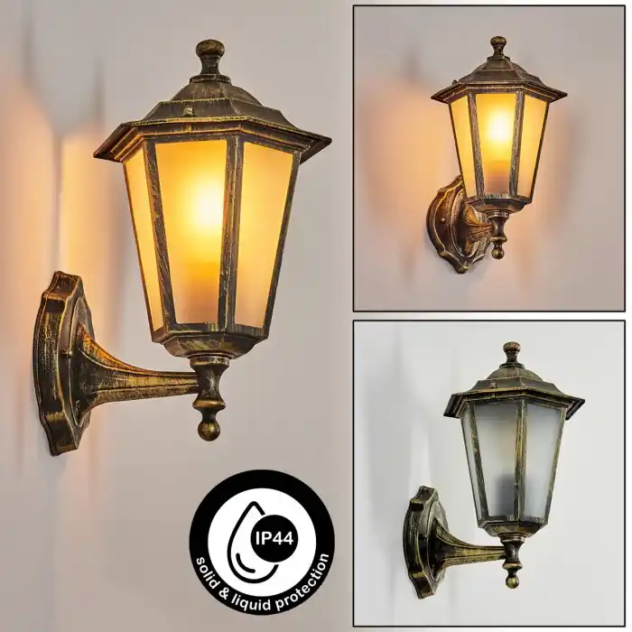 Precio Bajo Loria Aplique para exterior dorado, Negro, 1 luz