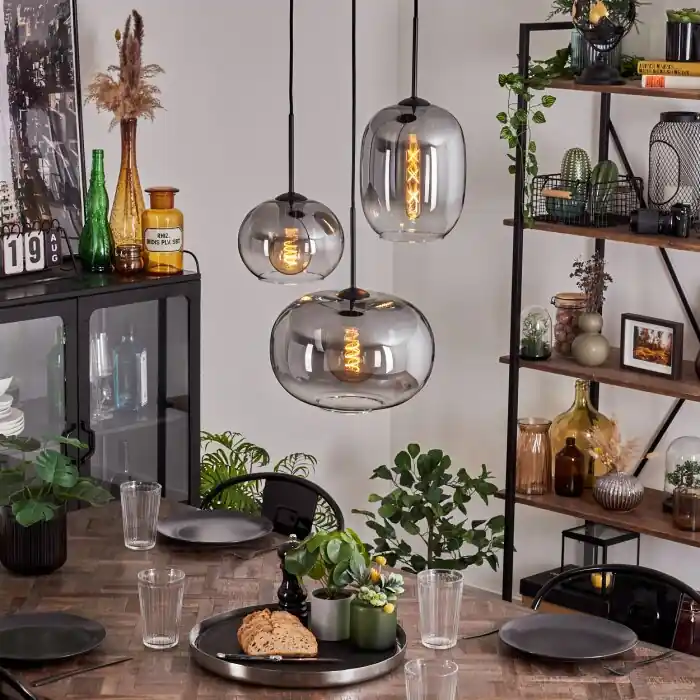 A Buen Precio Apedo Lámpara Colgante - Cristal Transparente, Ahumado, 3 luces