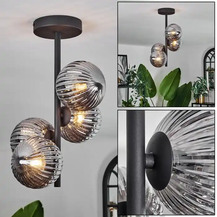 Imprescindible (Must-Have) Chehalis Lámpara de Techo - Cristal Ahumado, 4 luces
