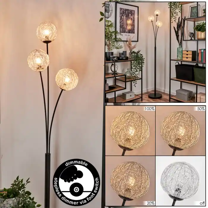 Más Vendido Bernado Lámpara de Pie Plata, 3 luces