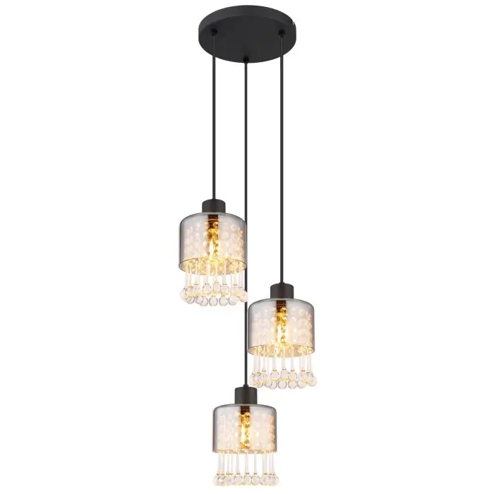 A Buen Precio Globo HENDRY Lámpara Colgante Negro, 3 luces