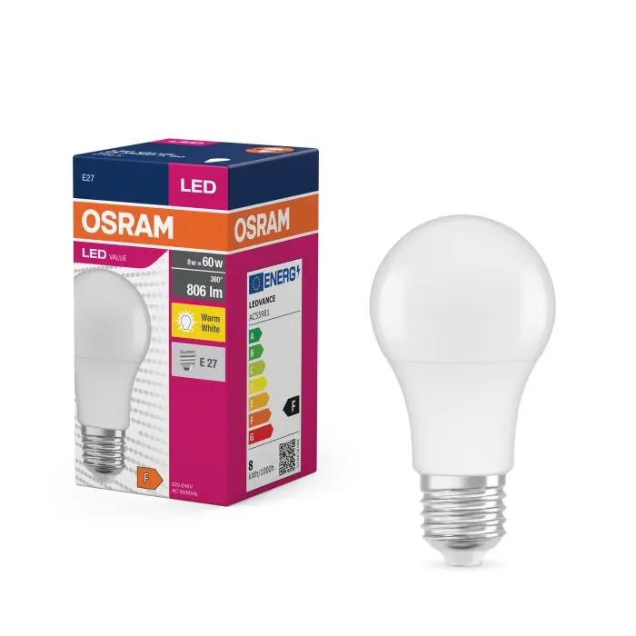 A Buen Precio Lámparas Osram E27 LED 8.5 Watt blanco cálido 806 Lumen