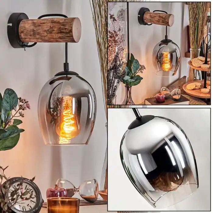 Oferta Especial Vevino Apliques Crudo, Negro, 1 luz