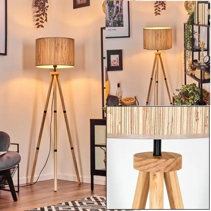 A Buen Precio Bongal Lámpara de pie Crudo, 1 luz