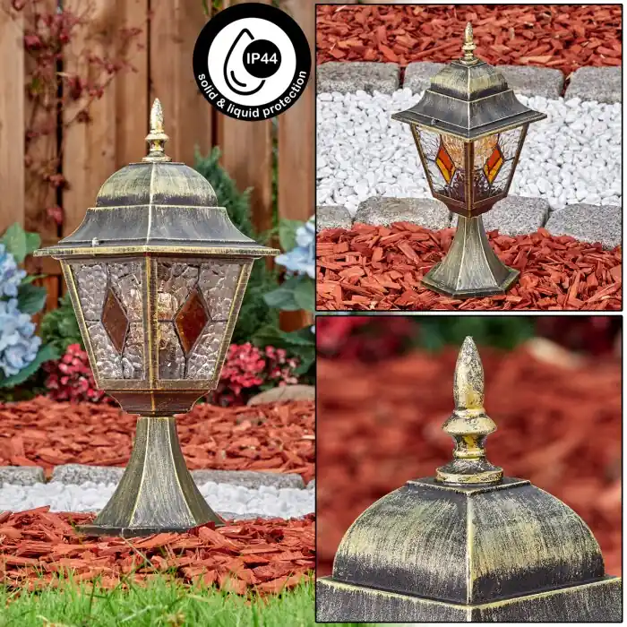 Disponible Ahora Chatelain Balizas de exterior, Iluminación de caminos dorado, Negro, 1 luz