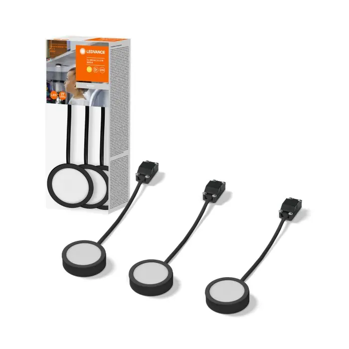 Certificado Lámparas Ledvance Undercabinet Iluminación para muebles LED Negro, 1 luz