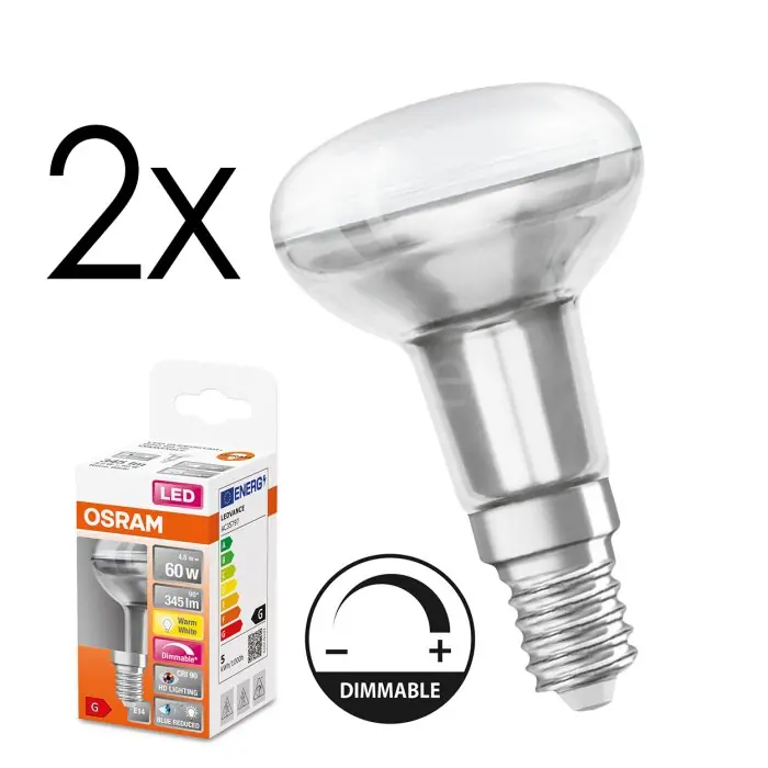 E14 LED 4.8 Watt blanco cálido regulable 345 Lumen Precio Económico