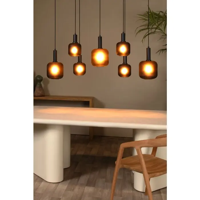 Directo De Fábrica Lámparas Lucide ELOISE Lámparas colgantes Negro, 7 luces