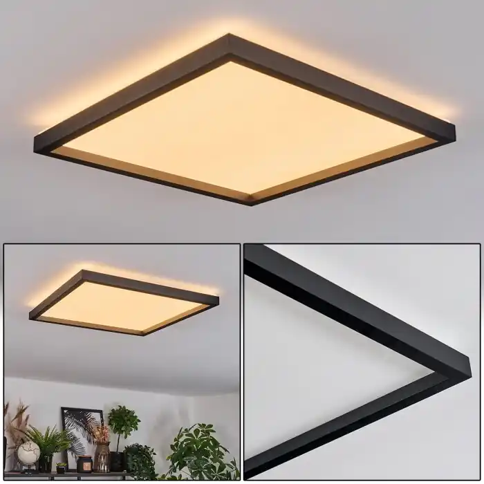 Xarel Plafones, Panel LED Negro, 1 luz Solo Hoy