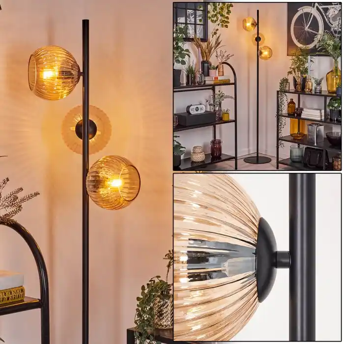 Koyoto Lámpara de pie Colores ámbar, 3 luces Última Versión